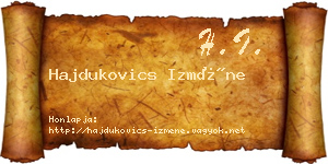 Hajdukovics Izméne névjegykártya